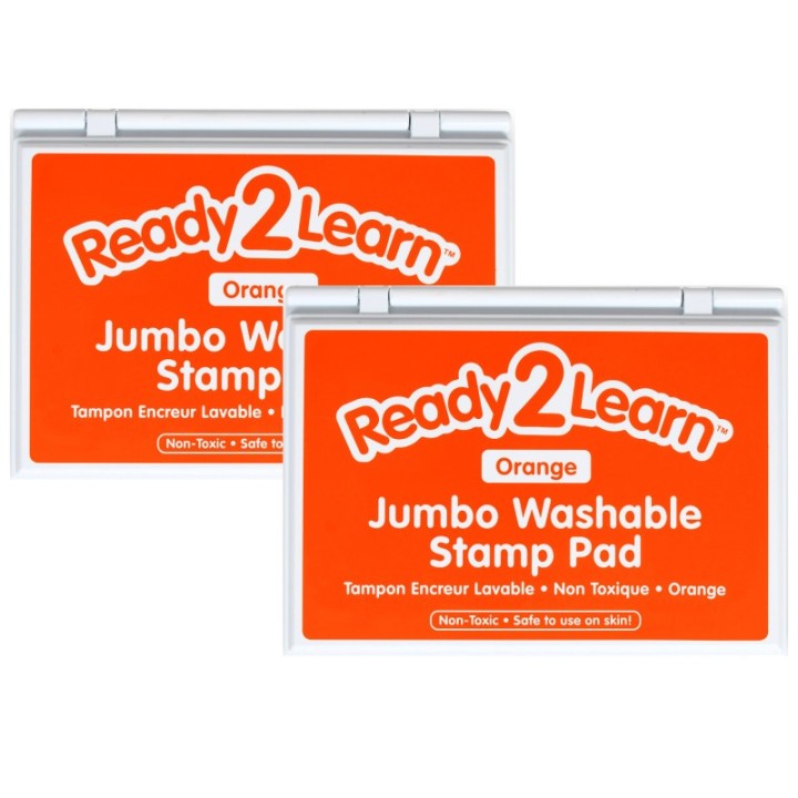 READY 2 LEARN™ Jumbo Washable Stamp Pad - Orange - 6.2"L x 4.1"W - Pack of 2