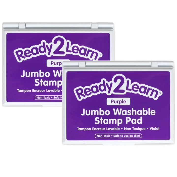 READY 2 LEARN™ Jumbo Washable Stamp Pad - Purple - 6.2"L x 4.1"W - Pack of 2