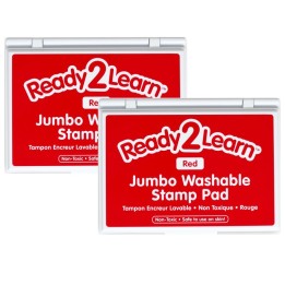 READY 2 LEARN™ Jumbo Washable Stamp Pad - Red - 6.2"L x 4.1"W - Pack of 2