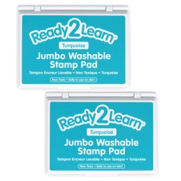 READY 2 LEARN™ Jumbo Washable Stamp Pad - Turquoise - 6.2"L x 4.1"W - Pack of 2