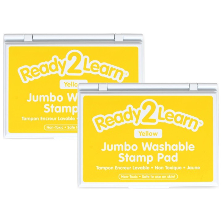 READY 2 LEARN™ Jumbo Washable Stamp Pad - Yellow - 6.2"L x 4.1"W - Pack of 2
