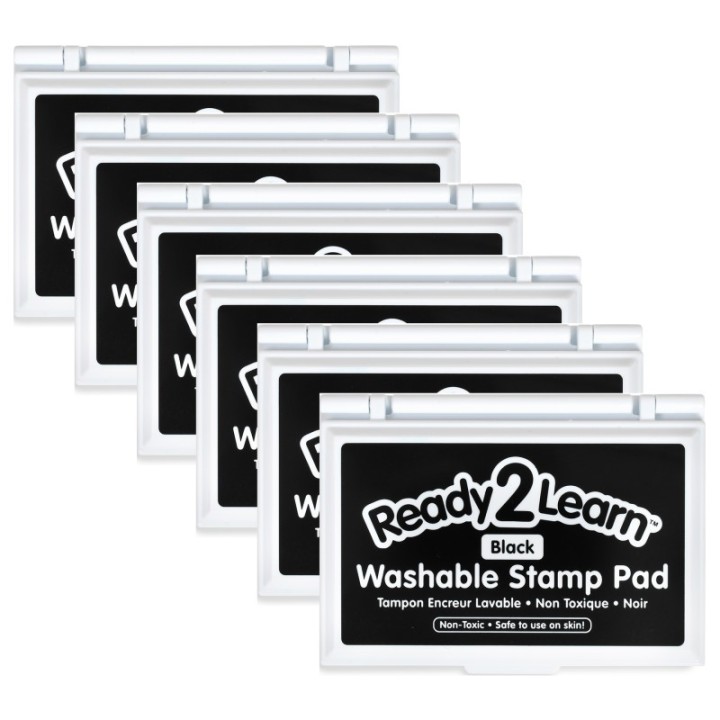 READY 2 LEARN™ Washable Stamp Pad - Black - Pack of 6