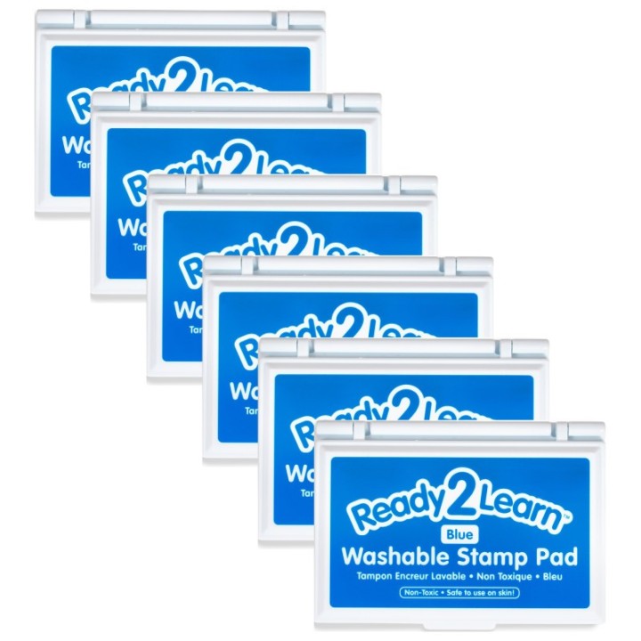 READY 2 LEARN™ Washable Stamp Pad - Blue - Pack of 6
