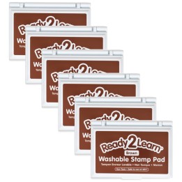 READY 2 LEARN™ Washable Stamp Pad - Brown - Pack of 6