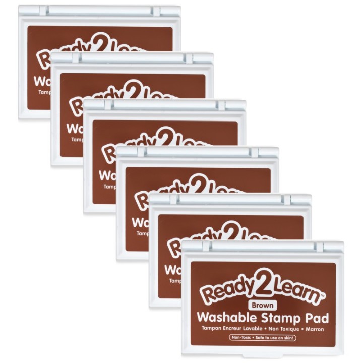 READY 2 LEARN™ Washable Stamp Pad - Brown - Pack of 6