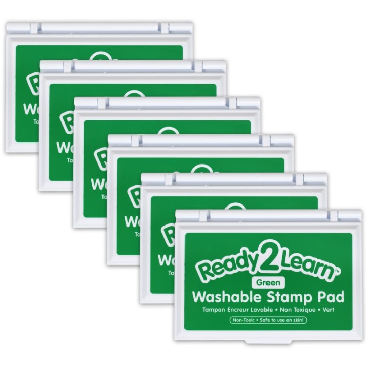 READY 2 LEARN™ Washable Stamp Pad - Green - Pack of 6