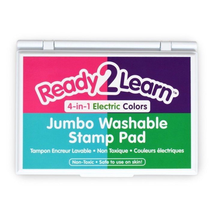 READY 2 LEARN™ Jumbo Washable Stamp Pad - 4-in-1 Electric Colors