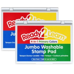 READY 2 LEARN™ Jumbo Washable Stamp Pad - 4-in-1 Primary Colors - Pack of 2