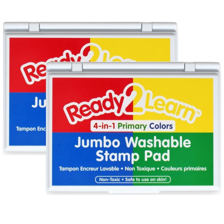 READY 2 LEARN™ Jumbo Washable Stamp Pad - 4-in-1 Primary Colors - Pack of 2
