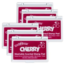 READY 2 LEARN™ Washable Stamp Pad - Cherry Scent, Dark Red - Pack of 6