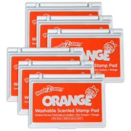 READY 2 LEARN™ Washable Stamp Pad - Orange Scented, Orange - Pack of 6
