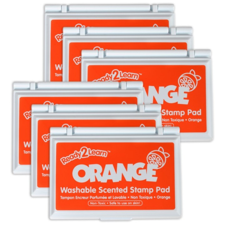 READY 2 LEARN™ Washable Stamp Pad - Orange Scented, Orange - Pack of 6