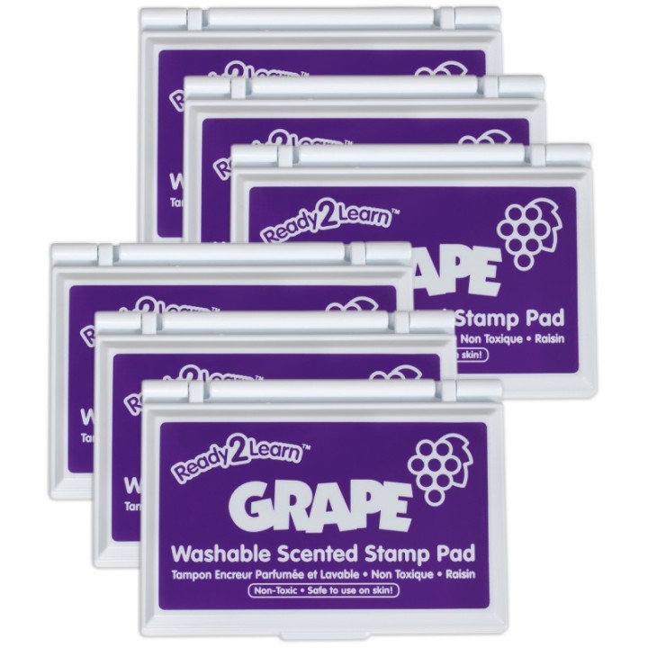 READY 2 LEARN™ Washable Stamp Pad - Grape Scented, Purple - Pack of 6