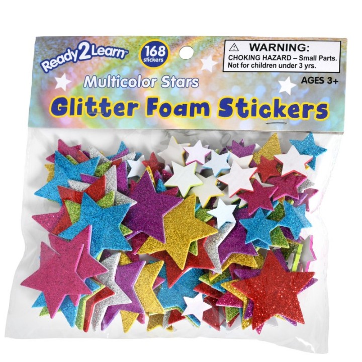 READY 2 LEARN™ Glitter Foam Stickers - Stars - Multicolor