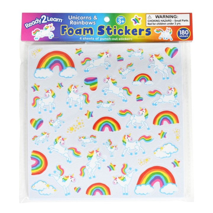 READY 2 LEARN™ Foam Stickers - Unicorns and Rainbows - Pack of 180