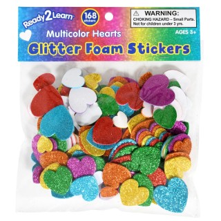 READY 2 LEARN™ Glitter Foam Stickers - Hearts - Multicolor - Pack of 168