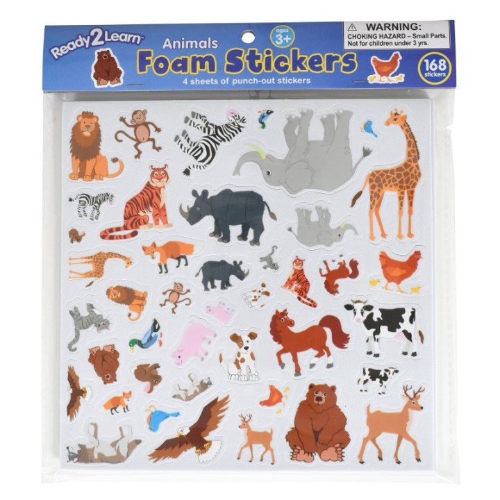 READY 2 LEARN™ Foam Stickers - Animals - Pack of 168