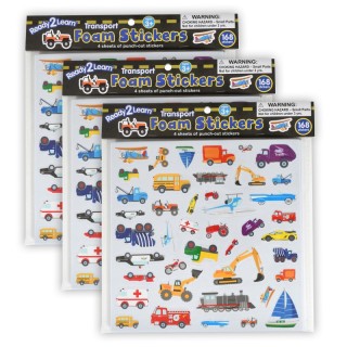 READY 2 LEARN™ Foam Stickers - Transport - 168 Per Pack - 3 Packs