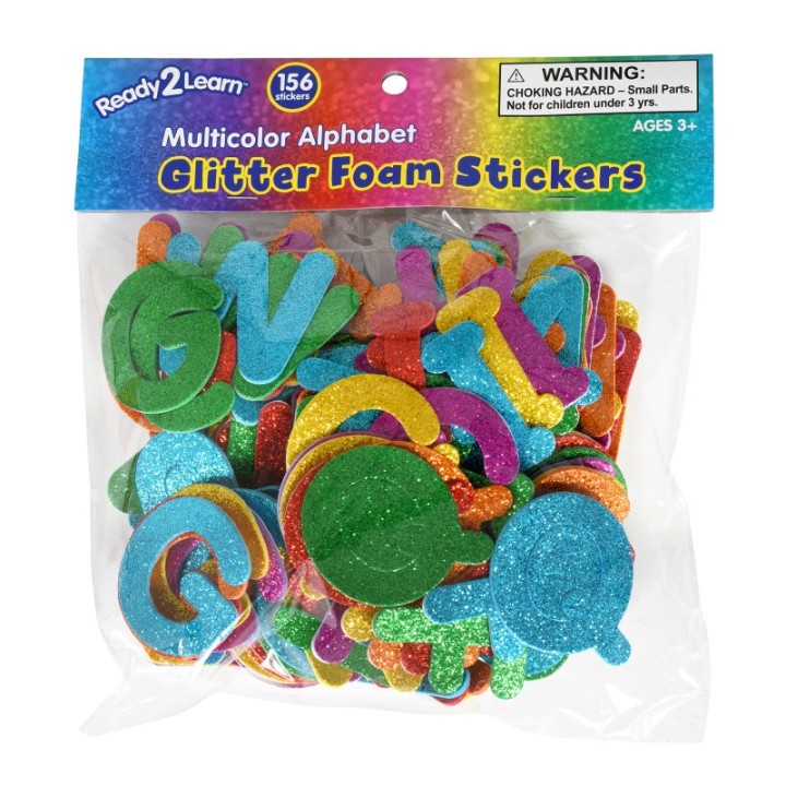 READY 2 LEARN™ Glitter Foam Stickers - Alphabet - Multicolor - Pack of 156
