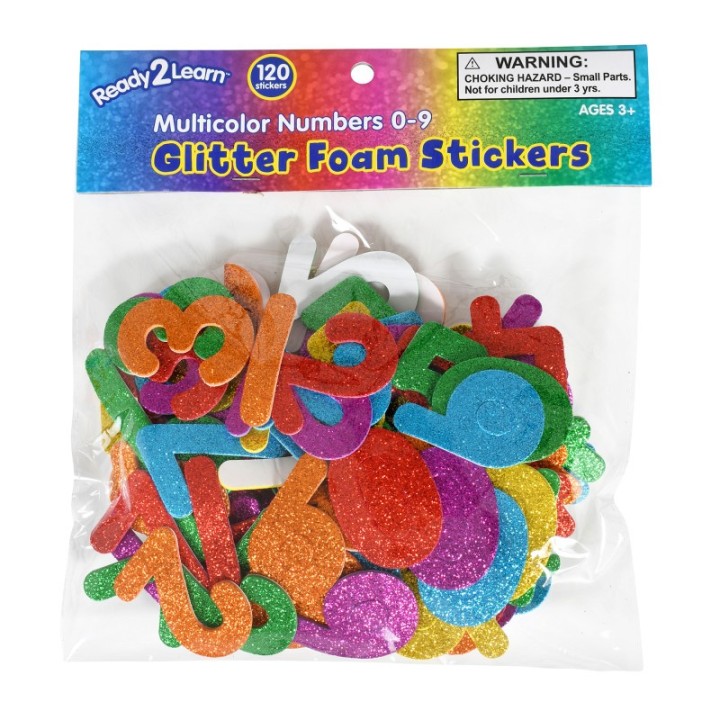 READY 2 LEARN™ Glitter Foam Stickers - Numbers - Multicolor - Pack of 120