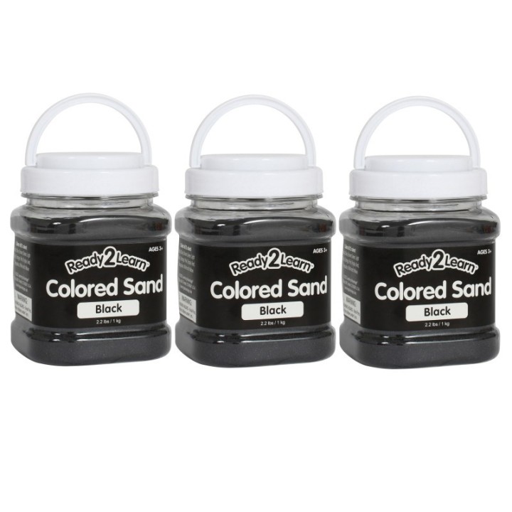READY 2 LEARN™ Colored Sand - Black - 2.2 lb. Jar - Pack of 3