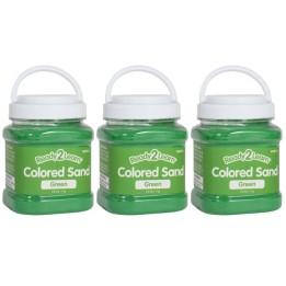 READY 2 LEARN™ Colored Sand - Green - 2.2 lb. Jar - Pack of 3