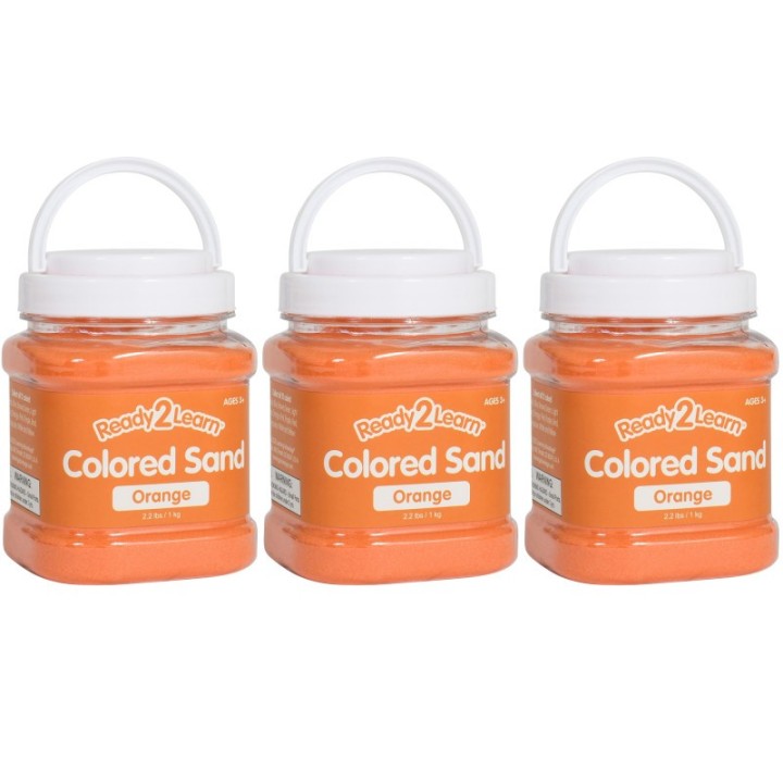 READY 2 LEARN™ Colored Sand - Orange - 2.2 lb. Jar - Pack of 3