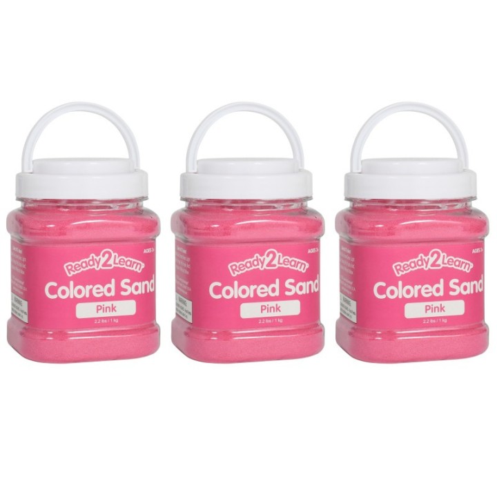 READY 2 LEARN™ Colored Sand - Pink - 2.2 lb. Jar - Pack of 3