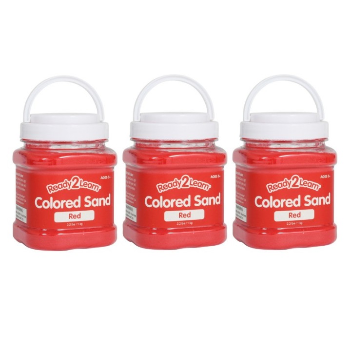READY 2 LEARN™ Colored Sand - Red - 2.2 lb. Jar - Pack of 3