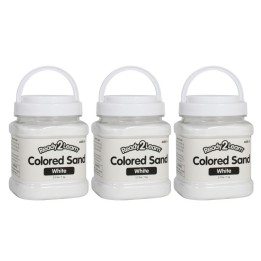 READY 2 LEARN™ Colored Sand - White - 2.2 lb. Jar - Pack of 3