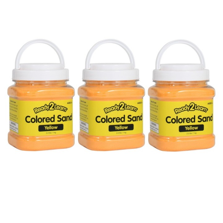READY 2 LEARN™ Colored Sand - Yellow - 2.2 lb. Jar - Pack of 3