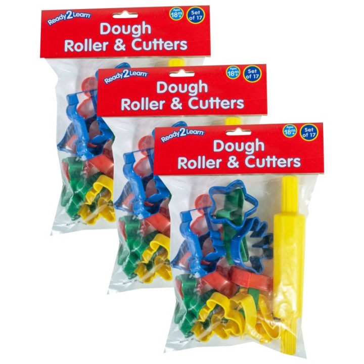READY 2 LEARN™ Dough Roller & Cutters, 17 Per Set, 3 Sets