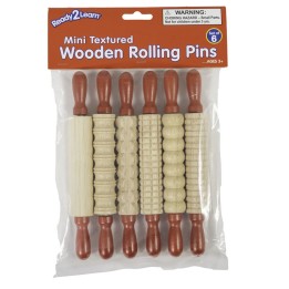 READY 2 LEARN™ Mini Textured Wooden Rolling Pins - Set of 6