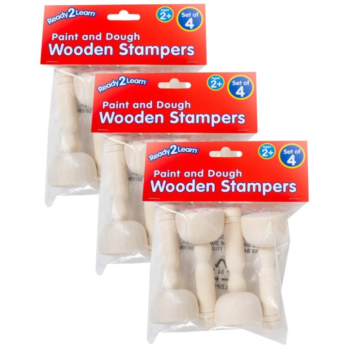 READY 2 LEARN™ Wooden Dough Stampers, 4 Per Set, 3 Sets