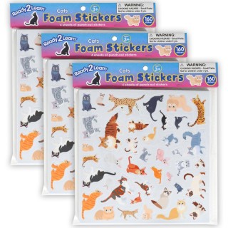READY 2 LEARN™ Foam Stickers - Cats - 160 Per Pack - 3 Packs
