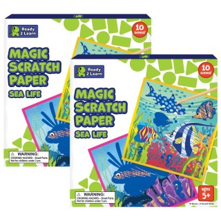 READY 2 LEARN™ Magic Scratch Paper, Sea-Life, 10 Per Pack, 2 Packs