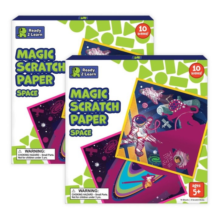 READY 2 LEARN™ Magic Scratch Paper, Space, 10 Per Pack, 2 Packs