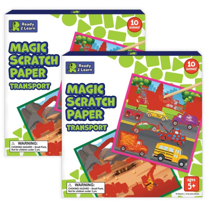 READY 2 LEARN™ Magic Scratch Paper, Transport, 10 Per Pack, 2 Packs