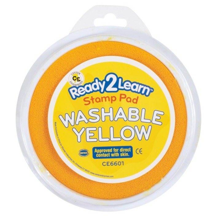 READY 2 LEARN™ Jumbo Circular Washable Stamp Pad - Yellow - 5.75" dia.