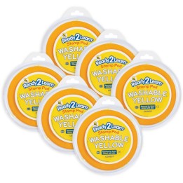 READY 2 LEARN™ Jumbo Circular Washable Stamp Pad - Yellow - 5.75" dia. - Pack of 6