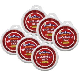 READY 2 LEARN™ Jumbo Circular Washable Stamp Pad - Red - 5.75" dia. - Pack of 6