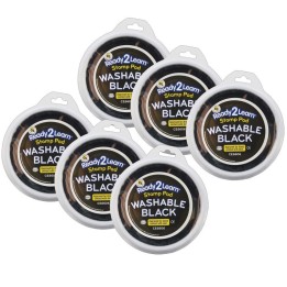 READY 2 LEARN™ Jumbo Circular Washable Stamp Pad - Black - 5.75" dia. - Pack of 6