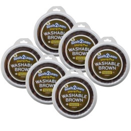 READY 2 LEARN™ Jumbo Circular Washable Stamp Pad - Brown - 5.75" dia. - Pack of 6