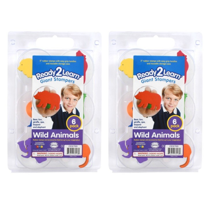 READY 2 LEARN™ Giant Stampers - Wild Animals - 6 Per Set - 2 Sets