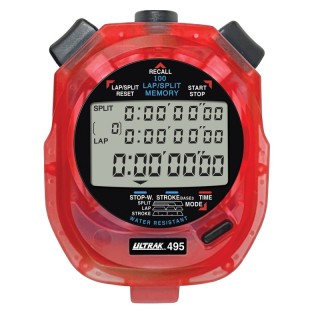 ULTRAK 495 100 Memory Stopwatch, Red