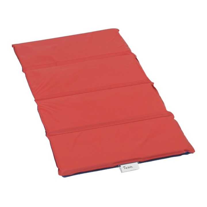 Angeles 1" 4 Section Folding Rest Nap Mat - Red/Blue