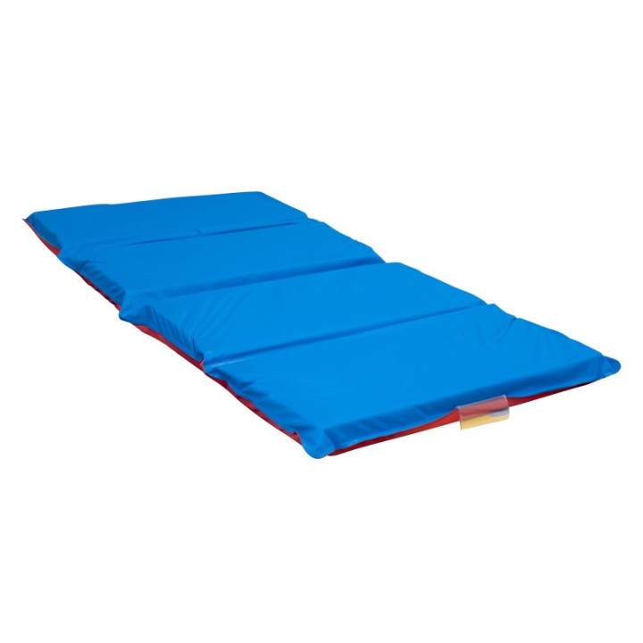 Angeles 2" 4 Section Folding Rest Nap Mat - Red/Blue