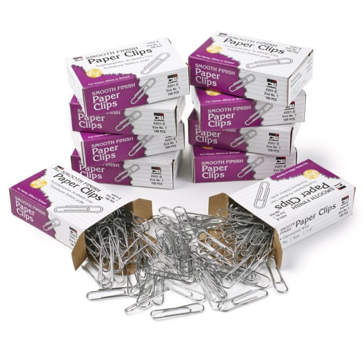 Charles Leonard Standard Paper Clips, 100 Per Box, 10 Boxes