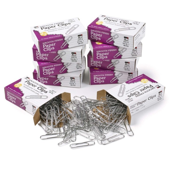 Charles Leonard Standard Paper Clips, 1000 Per Box, 10 Boxes