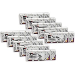 Charles Leonard Paper Clips, Non-Skid, Size #1, Silver, 100 Per Box, 100 Boxes
